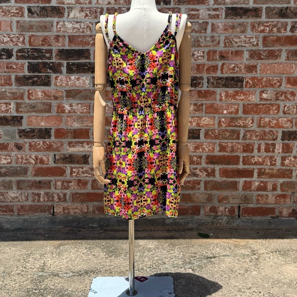 Dex bright floral mini dress with collar cutouts / L / Excellent condition - Picture 13 of 17
